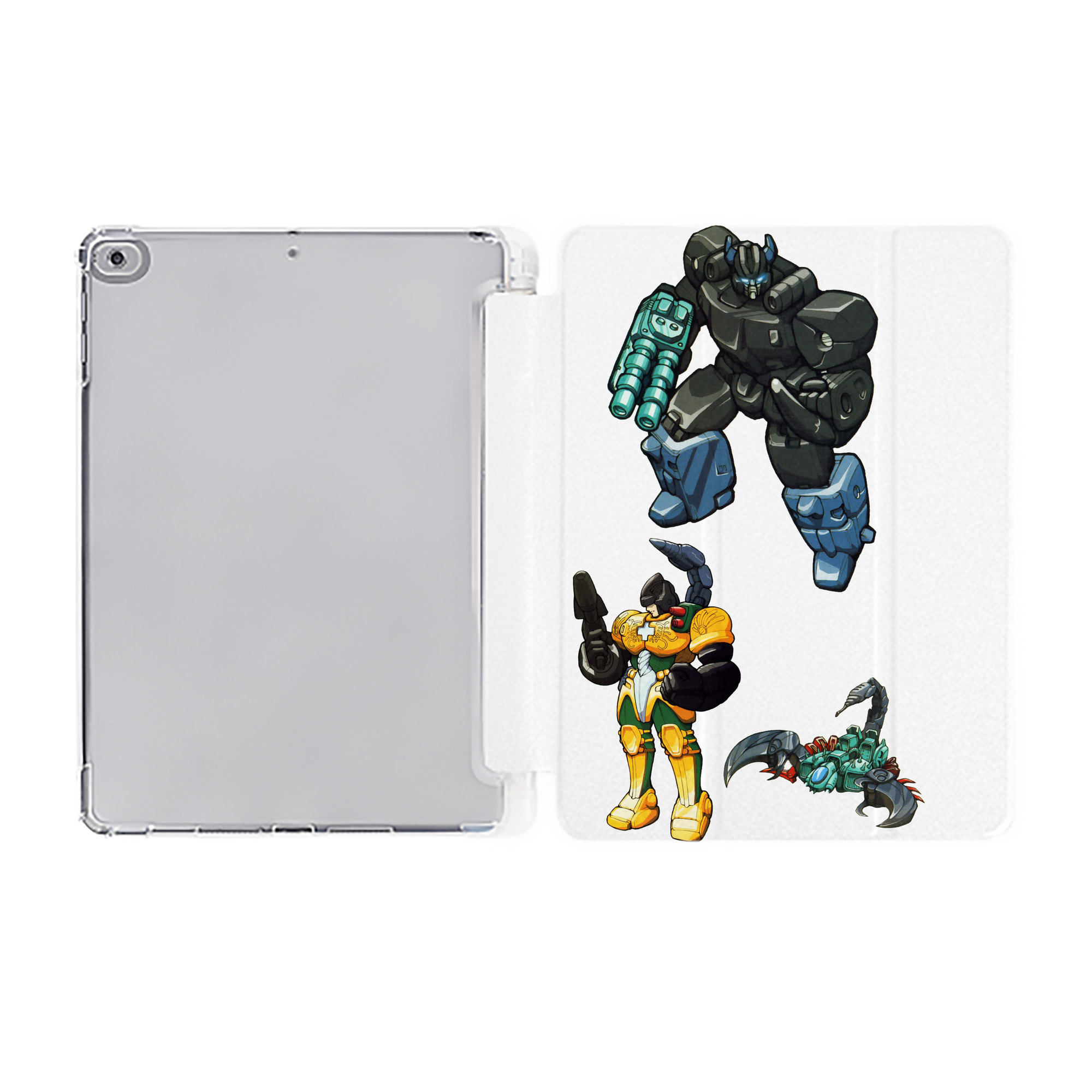 （画像用）  IPad ケース ペン収納付き 三つ折りスタンド PUレザー×シリコン 対応機種9.5/10.5/10.9インチ
